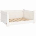 vidaXL Pelech pre psa biely 65,5x50,5x28 cm masívne borovicové drevo