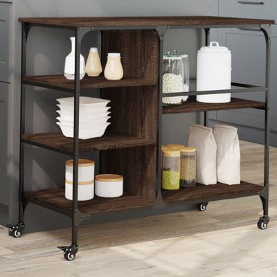 vidaXL Kuchynský vozík hnedý dub 100x45x89,5 cm kompozitné drevo