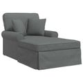 vidaXL Pufa s sukňou 3 ks Tmavo šedá látka 91 x 157 x 91 cm
