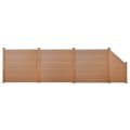 vidaXL Oplotenie 3 štvorcové 1 šikmý panel drevoplast 625x187 cm hnedé