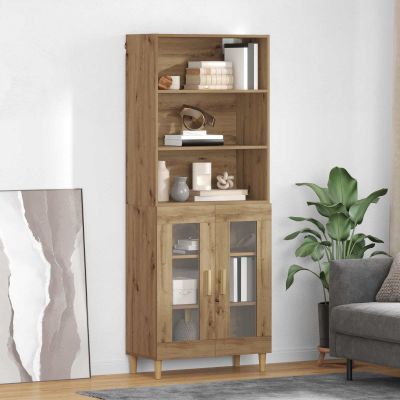 vidaXL Highboard Remeselný dub 69,5 x 32,5 x 180 cm Kompozitné drevo