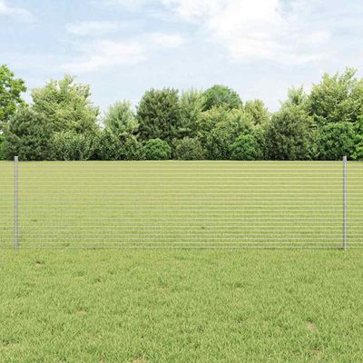 vidaXL Zváraný drôtový plot s podperou 25 x 0,6 m Strieborná Sieťovina