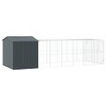 vidaXL Klietka pre vtákov Antracit 845 x 304 x 247 cm Pozinkovaná oceľ