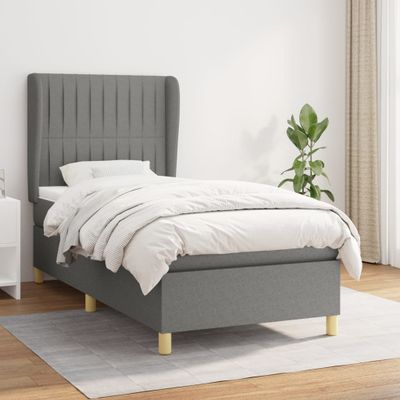 vidaXL Boxspring posteľ s matracom tmavosivá 100x200 cm látka