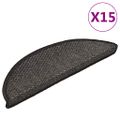 vidaXL Samolepiace nášľapy vzhľad sisalu 15 ks 56x17x3 cm antracitové