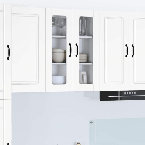 vidaXL Nástenný sklenený kabinet PORTO Biela 60 x 31 x 80 cm