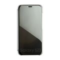 Skladacie zrkadlové puzdro pre Samsung Galaxy A14 4G / A14 5G strieborné