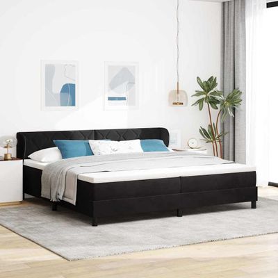 vidaXL Posteľ s pružinovým rámom Čierna 200 x 200 cm Zamat