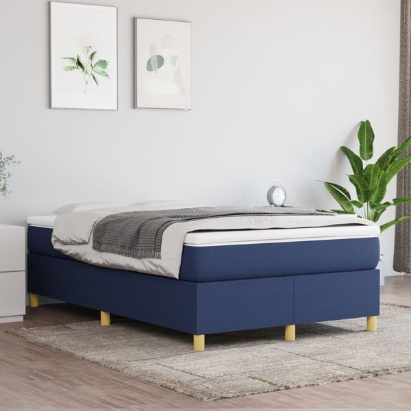 vidaXL Boxspring posteľ s matracom modrá 120x200 cm látka