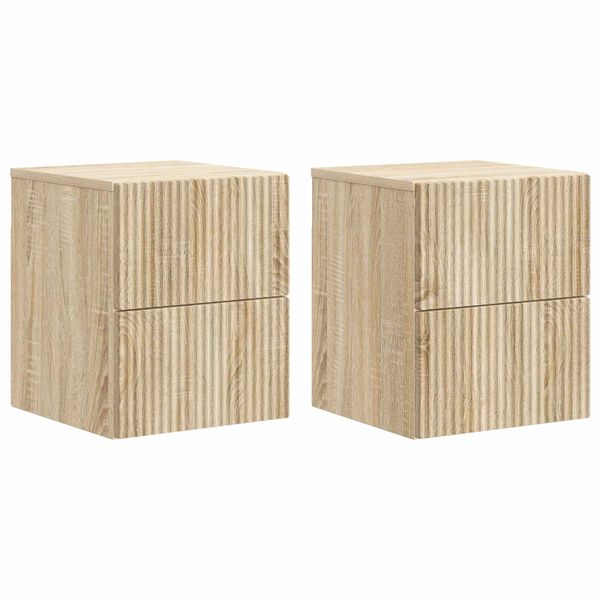 vidaXL Nástenná nočná skrinka 2 pcs Dub sonoma 33 x 34,5 x 40 cm