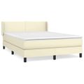 vidaXL Boxspring posteľ s matracom krémová 140x190 cm umelá koža