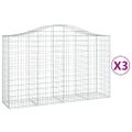 vidaXL Oblúkové gabionové koše 3 ks 200x50x120/140 cm pozink. železo