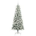 vidaXL Umelý Sklápací Vianočný Stromček 300 LED Zelená a biela 180 cm