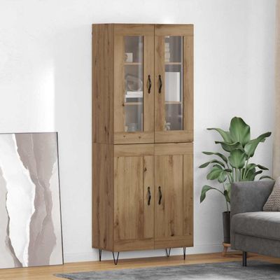 vidaXL Highboard Remeselný dub 69,5 x 34 x 90 cm Kompozitné drevo