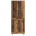 vidaXL Highboard Staré drevo 69,5 x 34 x 180 cm Kompozitné drevo