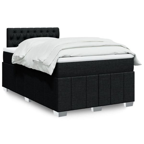 vidaXL Boxspring posteľ s matracom čierna 120x190 cm látka