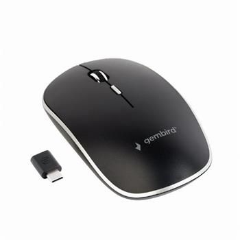 Gembird Myš MUSW-4BSC-01, čierna, bezdrôtová, USB Type-C receiver