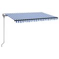 vidaXL Automatická zaťahovacia markíza 450x300 cm modro-biela