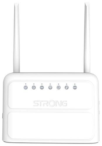 STRONG 4G LTE router 360/ Wi-Fi standard 802.11b/g/n/ 300 Mbit/s/ 2,4GHz/ 4x LAN/ 1x SIM slot/ 2 odnímatelné antény Router, 4G/LTE, Wi-Fi 802.11b/g/n, 300 Mbit/s, 2,4GHz, 4× LAN, 1× SIM slot, bílý