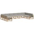 vidaXL Záhradná súprava gaučov 10 ks Biela a svetlosivá
