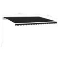 vidaXL Ručne zaťahovacia markíza s LED 400x350 cm antracitová