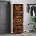 vidaXL Botník so 4 výklopnými zásuvkami dymový dub 60x34x187,5 cm