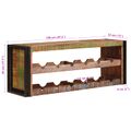 vidaXL Regál na víno Hnedá 120 x 45 x 33 cm Masívne recyklované drevo