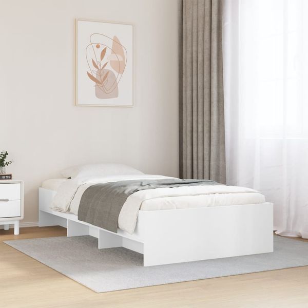 vidaXL Posteľný rám biely 90x200 cm kompozitné drevo