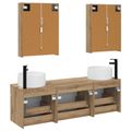 vidaXL Set kabinetov do kúpeľne 5 ks Dub artisan Kompozitné drevo