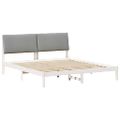 vidaXL Rám postele Biela a svetlosivá 200 x 200 cm Borovicový masív