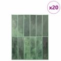 vidaXL Obdĺžniková dlažba 20 ks Tmavozelená 29 x 23 x 0,08 cm