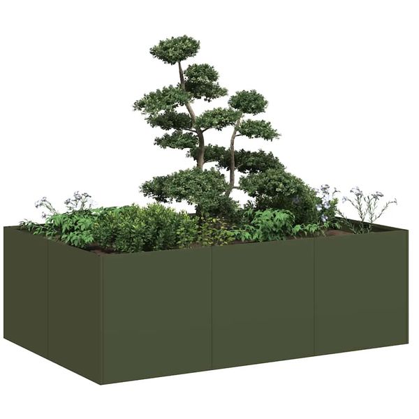 VidaXL kvetináč Olive Green 120x80x40 cm Oceľ