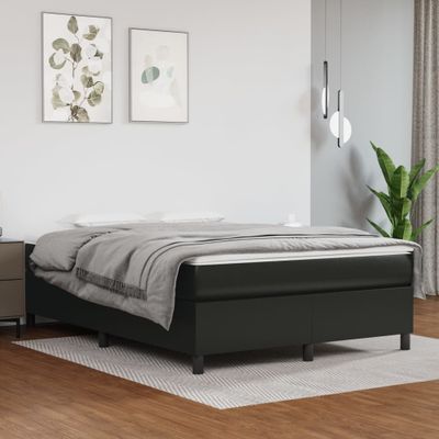 vidaXL Posteľný rám s boxspringom čierny 140x200 cm umelá koža
