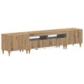 vidaXL 3-dielny LED TV stolík Dub artisan Kompozitné drevo
