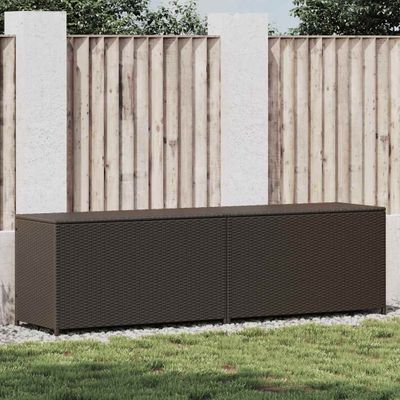 vidaXL Záhradný úložný box hnedý 200x50x60 cm polyratanový