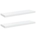 vidaXL Plávajúce nástenné police 2 ks, lesklé biele 80x23,5x3,8cm, MDF
