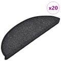 vidaXL Schodové rohože 20 ks 56x17x3 cm antracitové polkruhové