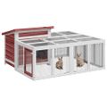 vidaXL Králikáreň mocha 144x123x67,5 cm masívna borovica