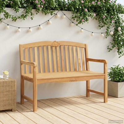 vidaXL Ručne vyrezávaná ružová lavička 114 x 60 x 95 cm Prírodná