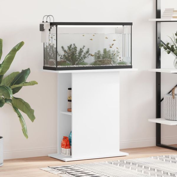 vidaXL Stojan na akvárium biely 75x36x72,5 cm, umelé drevo