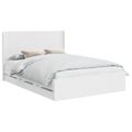 vidaXL Posteľový rám s úložným priestorom a čelom Biela 150 x 200 cm