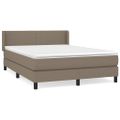 vidaXL Posteľný rám boxspring s matracom sivohned 140x200 cm látka