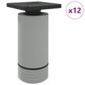 vidaXL Nohy nábytku Nastaviteľné 12 ks Biela 64 x 64 x 100 mm PP