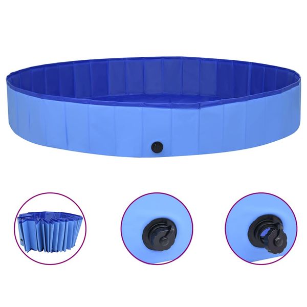 vidaXL Skladací bazén pre psov modrý 300x40 cm PVC