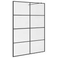 vidaXL Sprchová zástena z priehľadného ESG skla 140x195 cm čierna