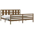 vidaXL Posteľný rám s čelom medovo-hnedý 200x200 cm masívne drevo