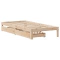 vidaXL Posteľný rám so zásuvkami 75x190 cm masívna borovica