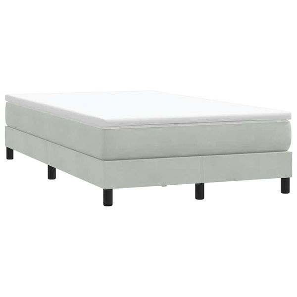 vidaXL Box Spring Posteľ bez matraca Svetlosivá 120x210 cm Zamat