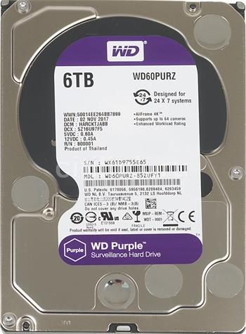 HDD 3.5" 6TB 64MB Western Digital PURPLE pre kamery CP-PR-89