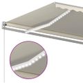 vidaXL Ručne zaťahovacia markíza s LED 500x300 cm krémová
